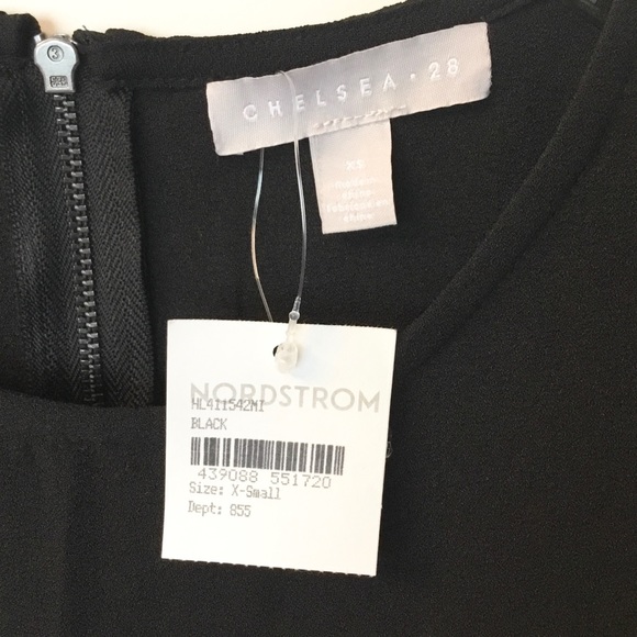 NWT Chelsea28 Short Sleeve Crepe Shift Dress - Black - XS - Picture 6 of 7